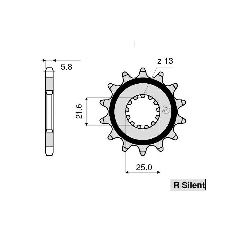 Pignone In Acciaio Per Catena Originale Per Yamaha Yzf R