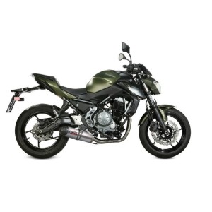 IMPIANTO DI SCARICO COMPLETO MIVV OVALE KAWASAKI Z 650 2017-2019, DEKAT TITANIO/CARBONIO