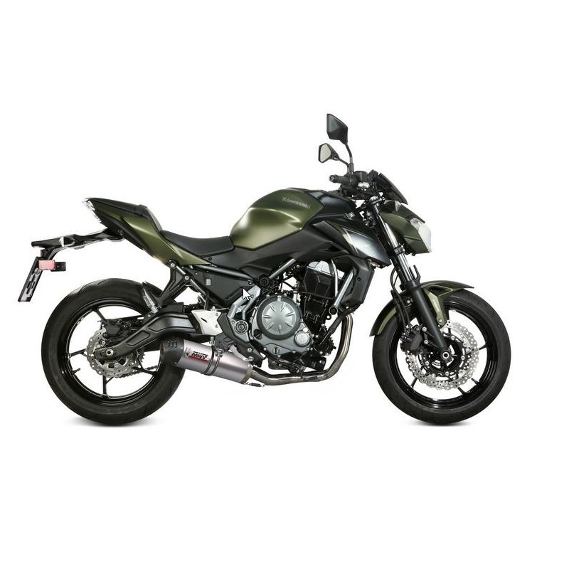 IMPIANTO DI SCARICO COMPLETO MIVV OVALE KAWASAKI Z 650 2017-2019, DEKAT TITANIO/CARBONIO