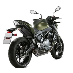 IMPIANTO DI SCARICO COMPLETO MIVV OVALE KAWASAKI Z 650 2017-2019, DEKAT TITANIO/CARBONIO