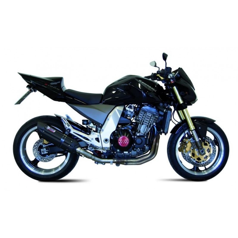 COPPIA TERMINALI MIVV SUONO PER KAWASAKI Z 1000 2003-2006, OMOLOGATI BLACK