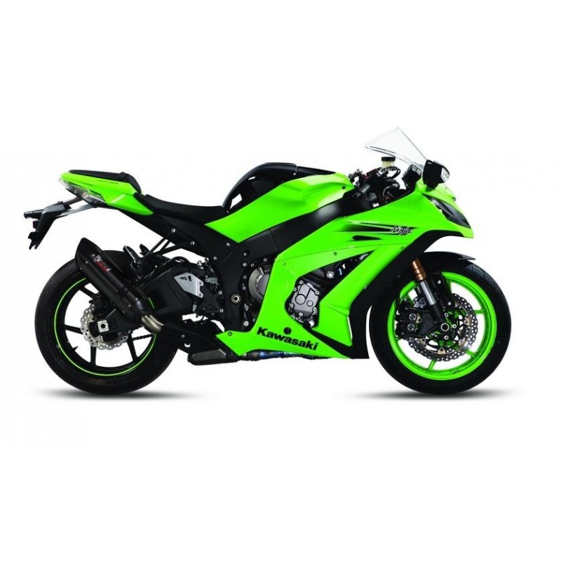 TERMINALE MIVV SUONO KAWASAKI ZX-10R 2011-2015, OMOLOGATO BLACK/CARBONIO