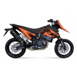 COPPIA TERMINALI MIVV SUONO PER KTM SUPERMOTO 690 2007-2010, DEKAT BLACK