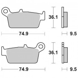 SET PASTIGLIE FRENO POSTERIORI SINTERIZZATE CERAMICA SBS 604 HF HONDA XR 250 R 1996-2004