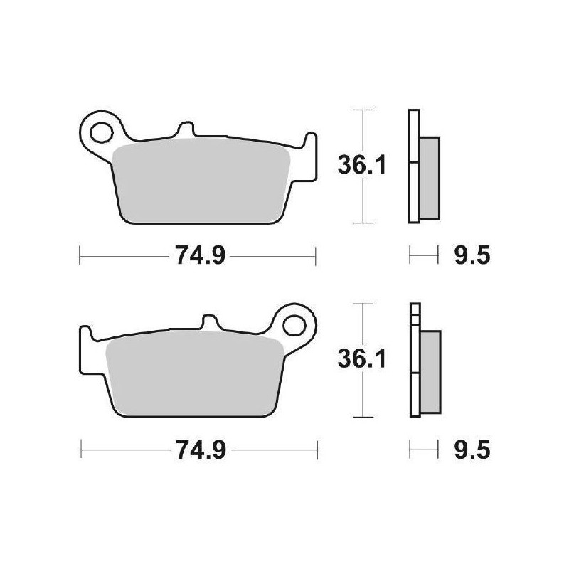 SET PASTIGLIE FRENO POSTERIORI SINTERIZZATE CERAMICA SBS 604 HF HONDA XR 250 R 1996-2004