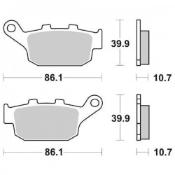 SET PASTIGLIE FRENO POSTERIORI SINTERIZZATE SBS 614 LS TRIUMPH TIGER 800 2011-2014