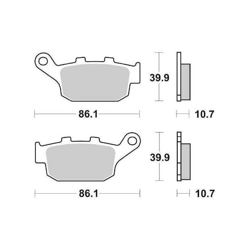 SET PASTIGLIE FRENO POSTERIORI SINTERIZZATE SBS 614 LS TRIUMPH TIGER 800 2011-2014