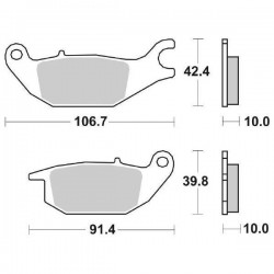 SET PASTIGLIE FRENO POSTERIORI SINTERIZZATE SBS 784 HF HONDA CBR 125 R 2011-2018