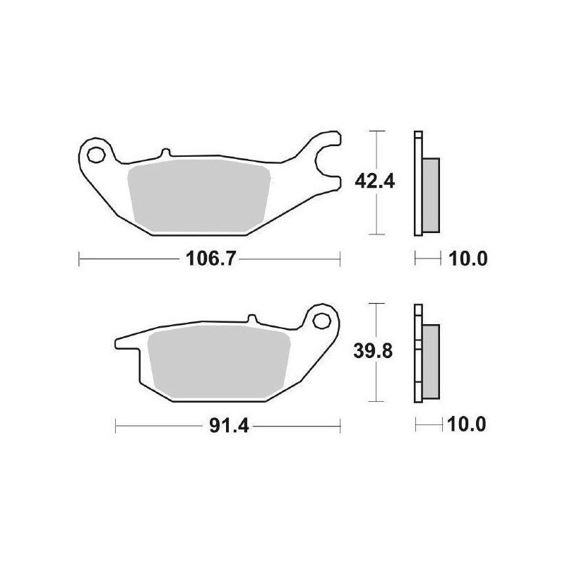 SET PASTIGLIE FRENO POSTERIORI SINTERIZZATE SBS 784 HF HONDA CBR 125 R 2011-2018