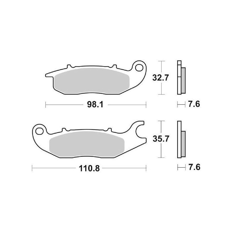 SET PASTIGLIE FRENO ANTERIORI SINTERIZZATE SBS 797 HF HONDA CBR 125 R 2011-2018