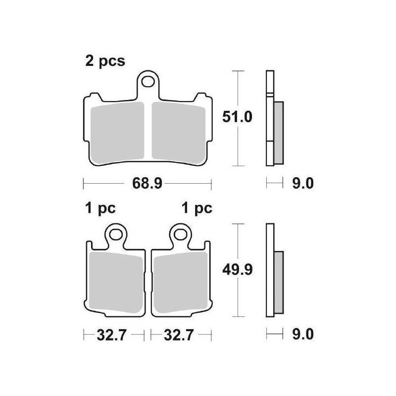 SINTERED FRONT BRAKE PADS SET SBS 869 HS HONDA VFR 1200 F 2010-2015