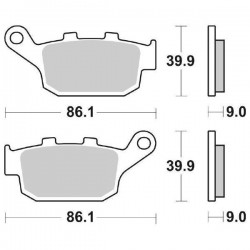 SET PASTIGLIE FRENO POSTERIORI SINTERIZZATE SBS 881 LS HONDA X-ADV 750 2017-2020