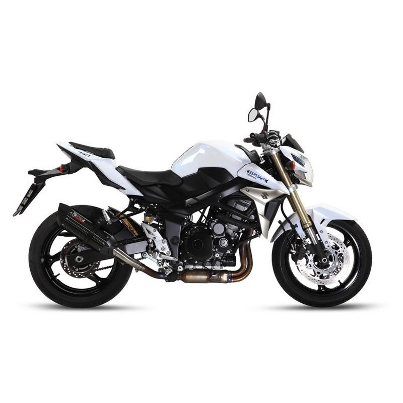 TERMINALE MIVV SUONO SUZUKI GSR 750 2011-2016, OMOLOGATO BLACK/CARBONIO