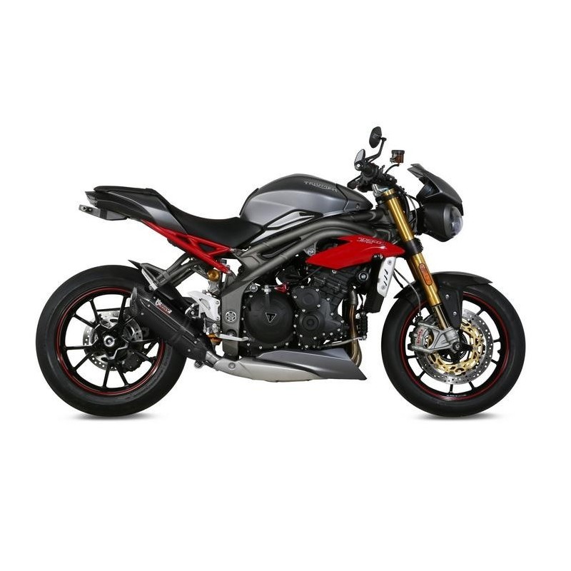 EXHAUST MIVV SUONO FOR TRIUMPH SPEED TRIPLE R 2016-2018, APPROVED BLACK/CARBON LOW PASS