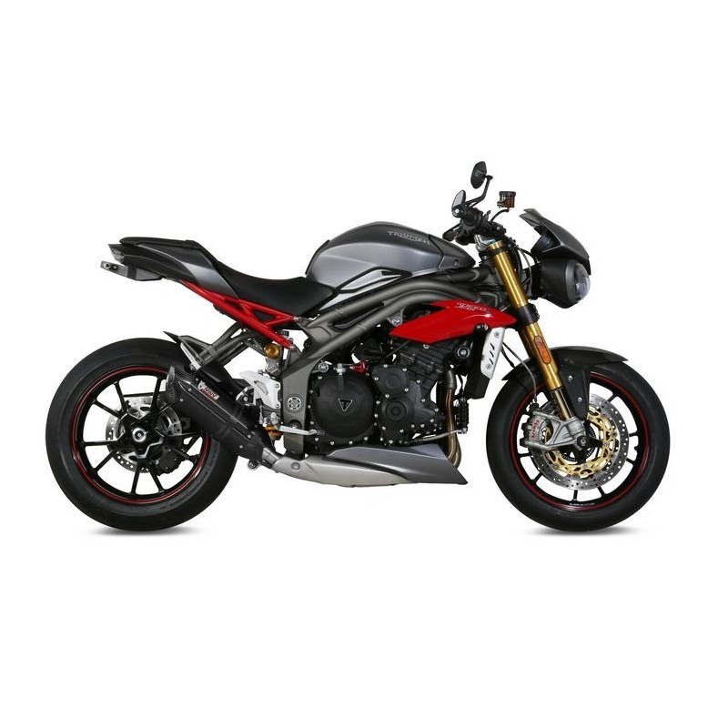 EXHAUST MIVV SUONO TRIUMPH SPEED TRIPLE R 2016-2018, APPROVED BLACK/CARBON LOW PASS