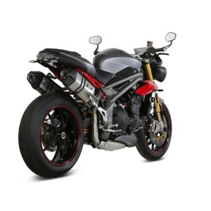 PAIR OF MIVV HEXAUST SPEED EDGE TRIUMPH SPEED TRIPLE R 2016-2018, APPROVED STEEL/CARBON