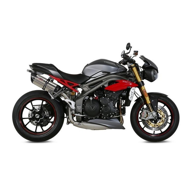 COPPIA TERMINALI MIVV SUONO PER TRIUMPH SPEED TRIPLE R 2016-2018, OMOLOGATI ACCIAIO/CARBONIO