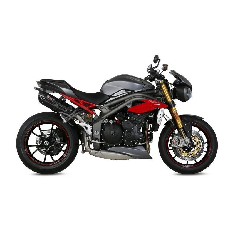 COPPIA TERMINALI MIVV SUONO PER TRIUMPH SPEED TRIPLE R 2016-2018, OMOLOGATI BLACK