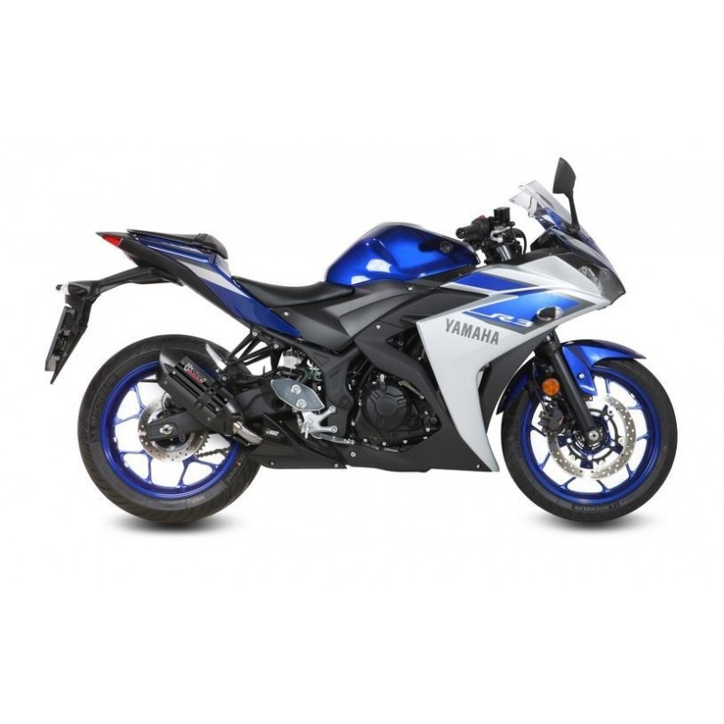 TERMINALE MIVV SUONO YAMAHA YZF-R3 2015-2018, OMOLOGATO BLACK/CARBONIO