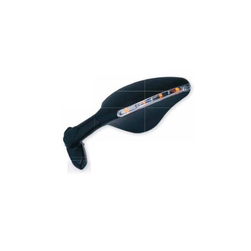 PAR DE RETROVISORES UNIVERSALES PARA MOTOCICLETAS CON FLECHAS LED INTEGRADAS, NEGRO, APROBADO