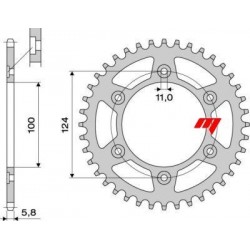 CORONA DE ACERO PARA CADENA 520 DUCATI MONSTER 600 1995-2001, MONSTER 620 2002-2006