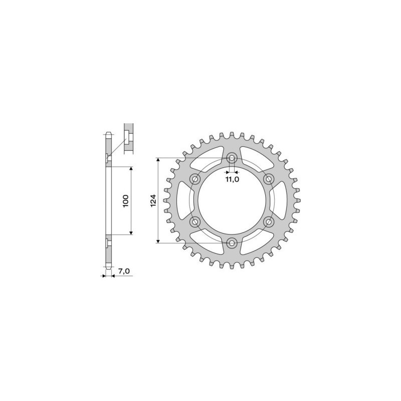 STEEL REAR SPROCKET FOR 525 CHAIN DUCATI ST 3, ST4 S