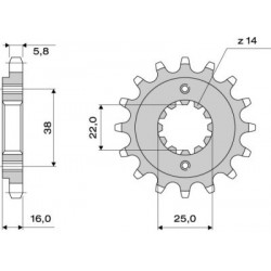 PIGNONE IN ACCIAIO PER CATENA 520 DUCATI HYPERMOTARD 796 2010-2012