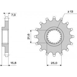 RITZEL FÜR KETTE 525 KAWASAKI ZX-6R 1998-2002