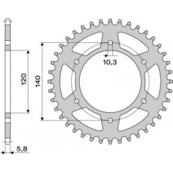 ALUMINIUM-KETTENRAD FÜR KETTE 520 SUZUKI GSX-R 600 1998-2000, GSX-R 750 1996-1999