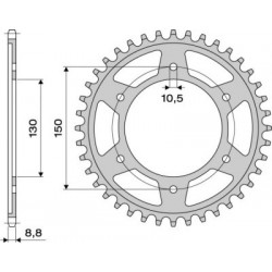 CORONA DE ACERO PARA CADENA 530 YAMAHA FAZER 600 1997-2003