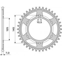 STAHL-KETTENRAD FÜR KETTE 525 YAMAHA TDM 850 1992-2001