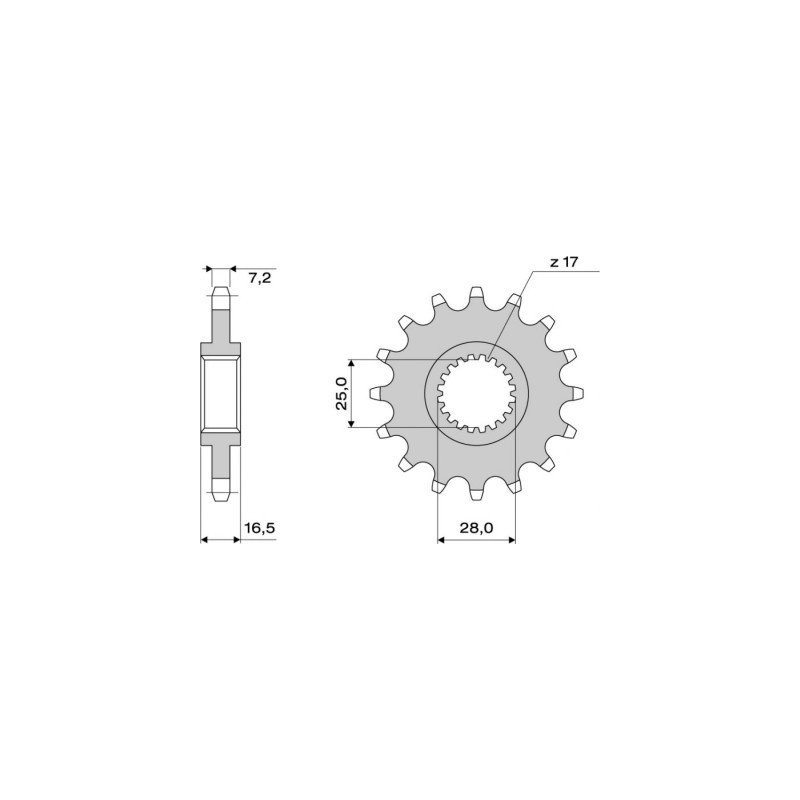 PIGNONE IN ACCIAIO PER CATENA 525 KTM 950 SUPERMOTO, 990 SUPER DUKE/R, 990 SUPERMOTO, RC8 1190