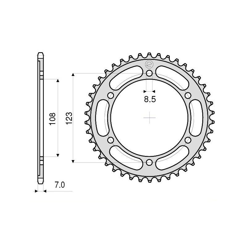 STAHL-KETTENRAD FÜR KETTE 428 APRILIA RS4 125 2011-2019