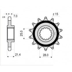 STEEL FRONT SPROCKET FOR 525 CHAIN APRILIA SHIVER 900 2017-2020