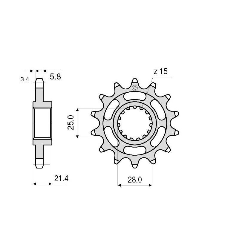 STEEL FRONT SPROCKET FOR 520 CHAIN APRILIA SHIVER 900 2017-2020