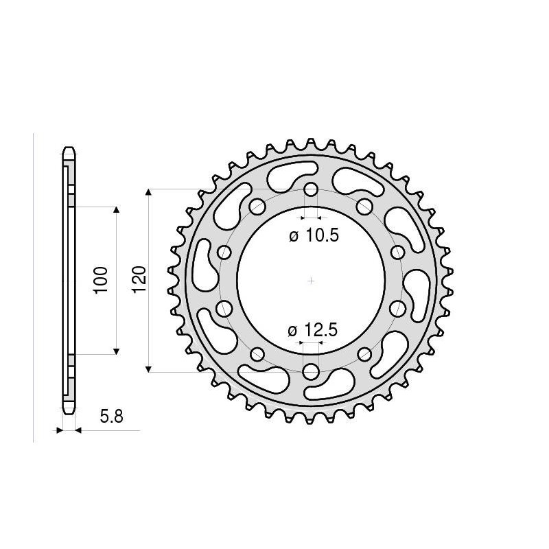 ALUMINIUM-KETTENRAD FÜR KETTE 520 APRILIA SHIVER 900 2017-2020