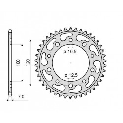 CORONA IN ACCIAIO PER CATENA 525 APRILIA SHIVER 750, DORSODURO 750, MANA 850