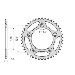 ALUMINIUM-KETTENRAD FÜR KETTE 520 DUCATI 749 R/S, 999 R