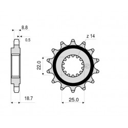 STEEL FRONT SPROCKET FOR CHAIN 50 DUCATI MULTISTRADA 1260/S 2018-2020