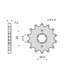 PIGNONE IN ACCIAIO PER CATENA 428 HONDA CBR 125 R 2011-2018