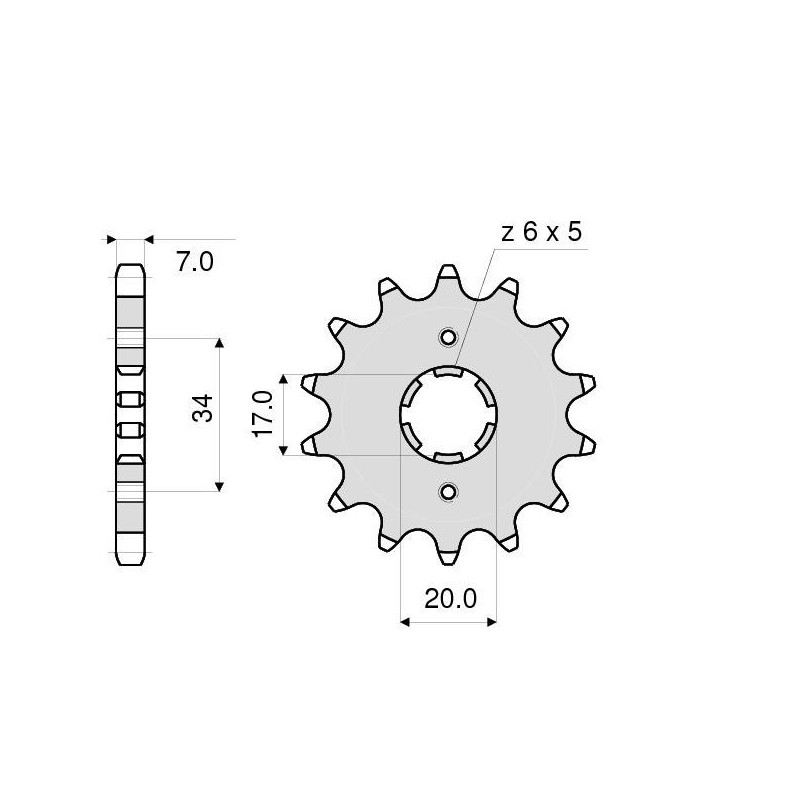 PIGNONE IN ACCIAIO PER CATENA 428 HONDA CBR 125 R 2011-2018