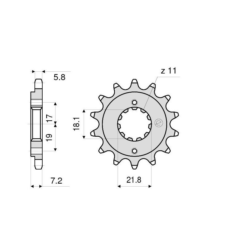 RITZEL FÜR KETTE 520 HONDA CBR 300 R 2014-2019