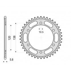 CORONA IN ACCIAIO PER CATENA 520 HONDA CBR 300 R 2014-2019