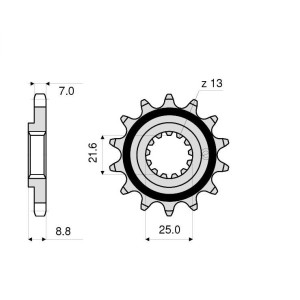 PIGNONE IN ACCIAIO PER CATENA 525 KAWASAKI Z 900 2017-2019
