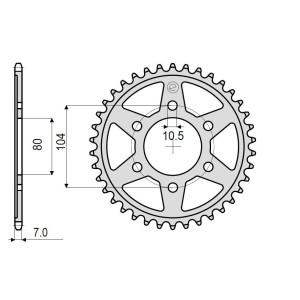 CORONA DE ACERO PARA CADENA 525 KAWASAKI Z 900 2017-2019