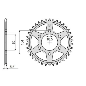 CORONA IN ERGAL PER CATENA 520 KAWASAKI Z 1000 R 2017-2019