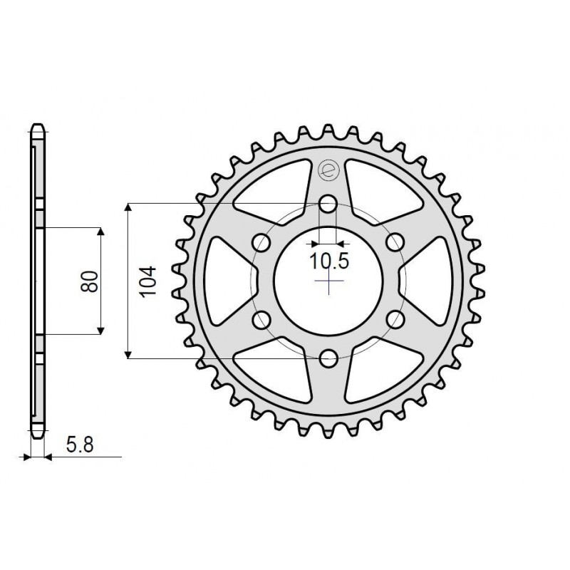 ALUMINIUM-KETTENRAD FÜR KETTE 520 KAWASAKI Z 1000 R 2017-2019