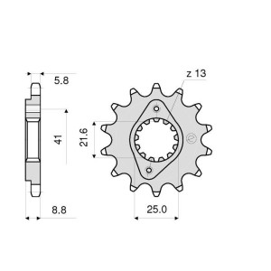 STEEL FRONT SPROCKET FOR 520 CHAIN KAWASAKI NINJA 300 2013-2018