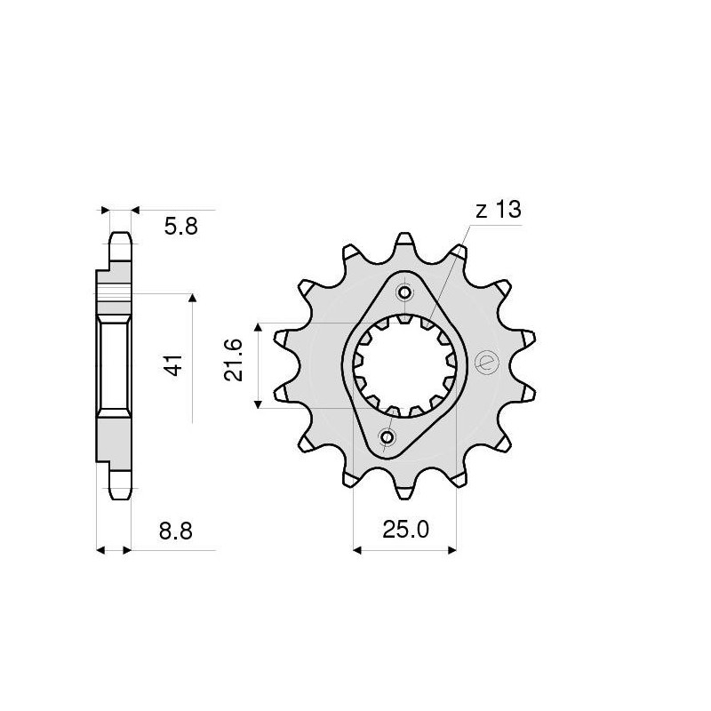 PIGNONE IN ACCIAIO PER CATENA 520 KAWASAKI NINJA 300 2013-2018