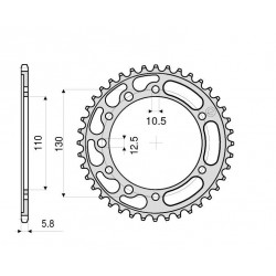 CORONA IN ACCIAIO PER CATENA 520 KAWASAKI NINJA 300 2013-2018